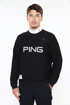 【PING APPAREL】エンボス+ラバープリント クルーネックニット ＜GOLD＞ (MENS)