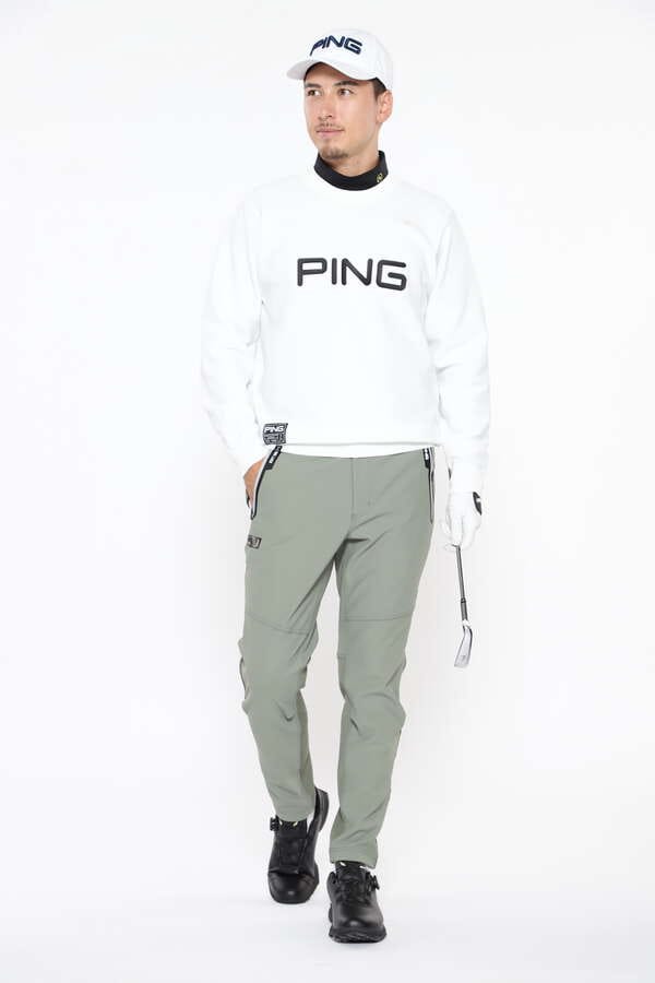 【PING APPAREL】エンボス+ラバープリント クルーネックニット ＜GOLD＞ (MENS)