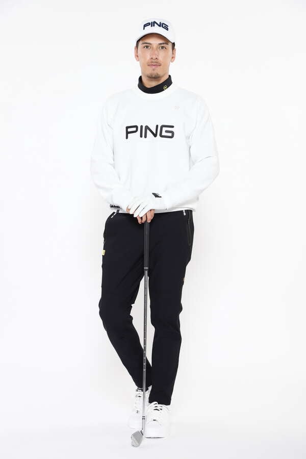 【PING APPAREL】エンボス+ラバープリント クルーネックニット ＜GOLD＞ (MENS)