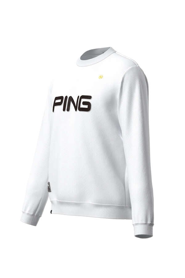 【PING APPAREL】エンボス+ラバープリント クルーネックニット ＜GOLD＞ (MENS)