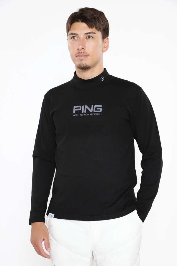 【PING APPAREL】ロゴプリント長袖ハイネックニット ＜PERFORMANCE＞ (MENS)