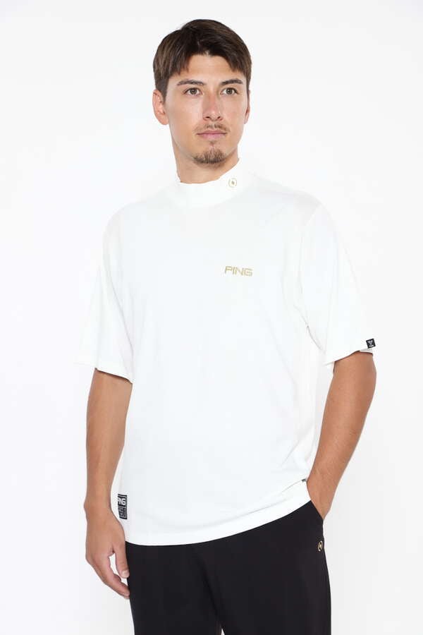 【PING APAREL】半袖ハイネックニット ＜GOLD＞ (MENS)