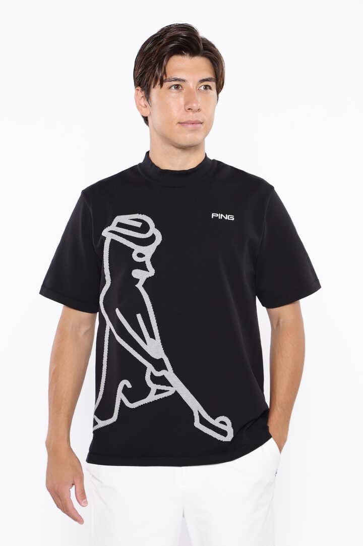 ◇PING◇ピン◇長袖モックネックシャツ◇M◇レッド系 シャツ