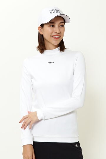 【PING APPAREL】ダブルフェイスカノコ ハイネックカットソープルオーバー (LADIES)