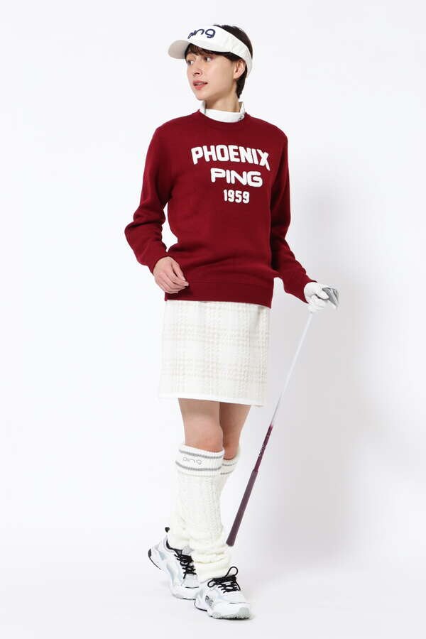 【PING APPAREL】ブークレチェック柄 ジャカードニットスカート ＜NATIVE＞ (LADIES)