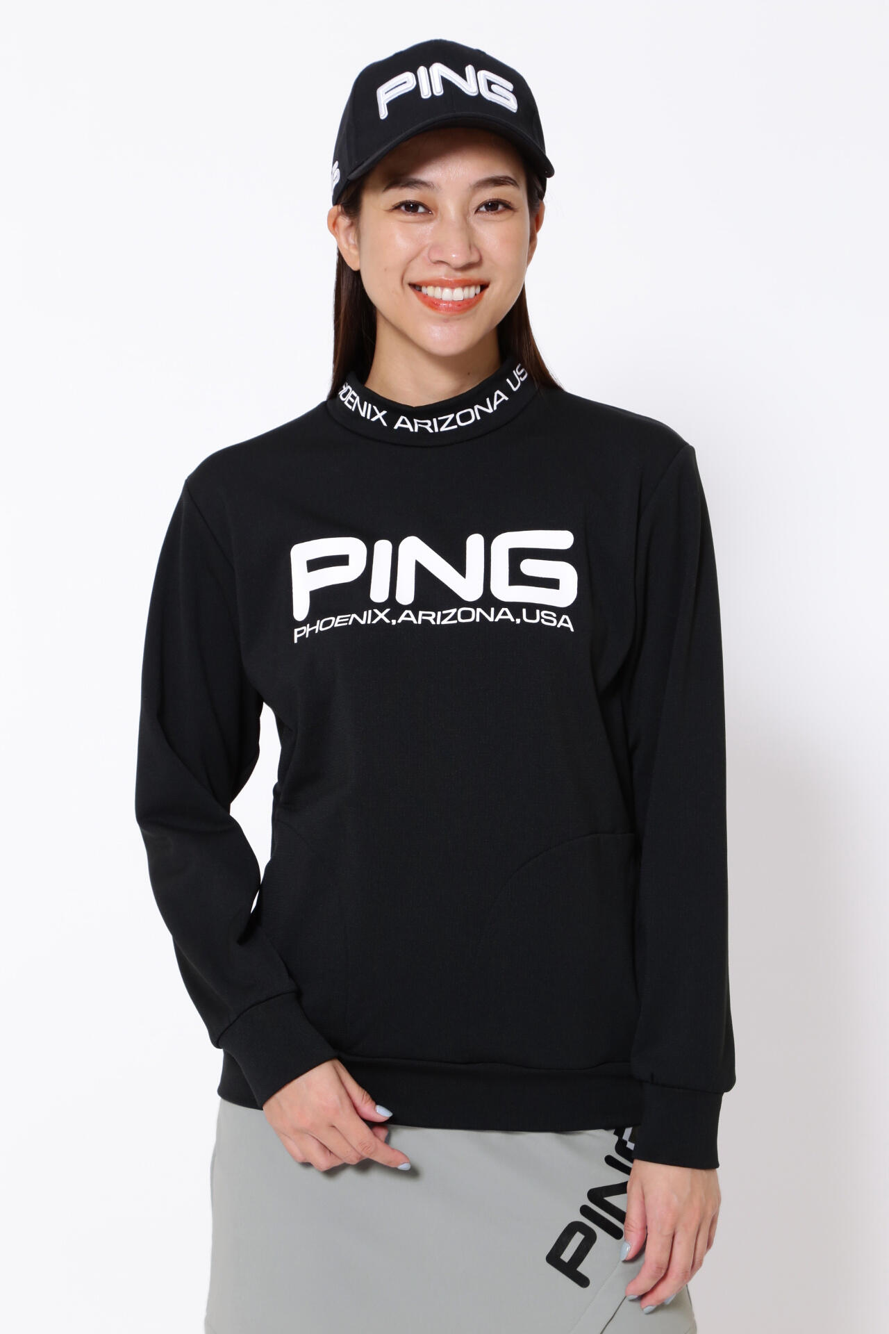 ping レディース ハイネック シャツ 未使用 L、モックネック 裏起毛 秋冬