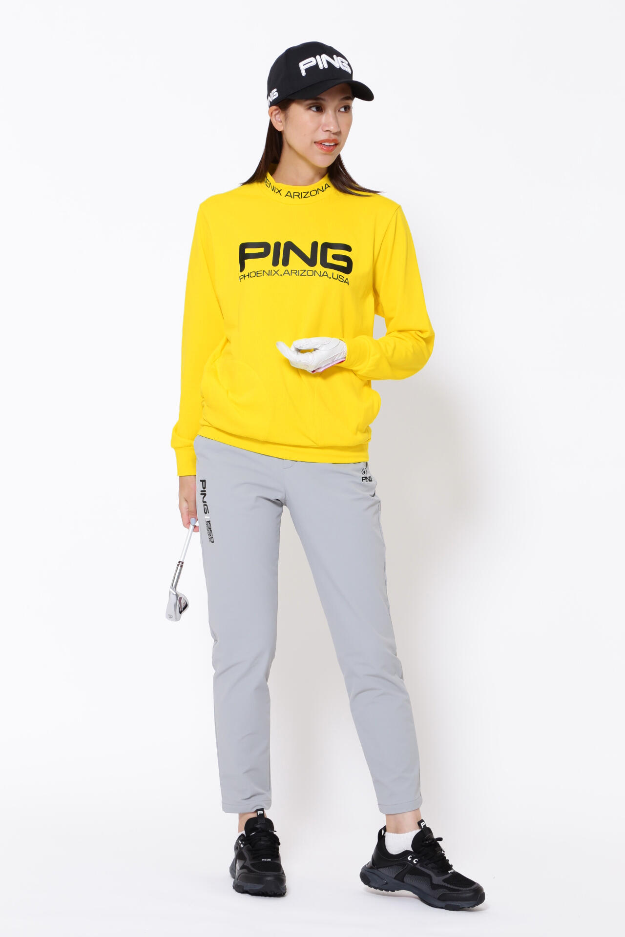 ピン】【PING APPAREL】ドビードッツ裏起毛モックネックプルオーバー