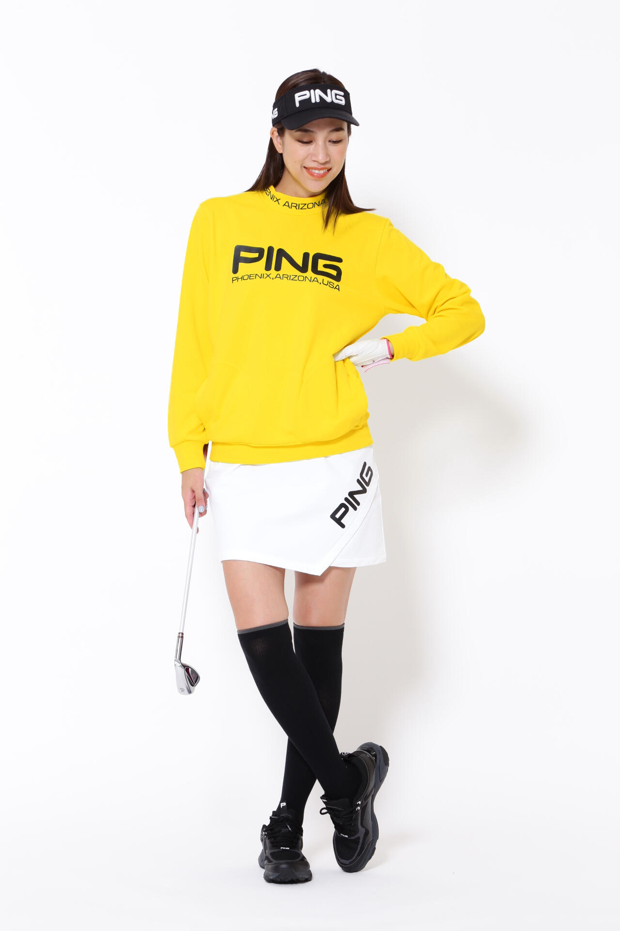 ピン】【PING APPAREL】ドビードッツ裏起毛モックネックプルオーバー