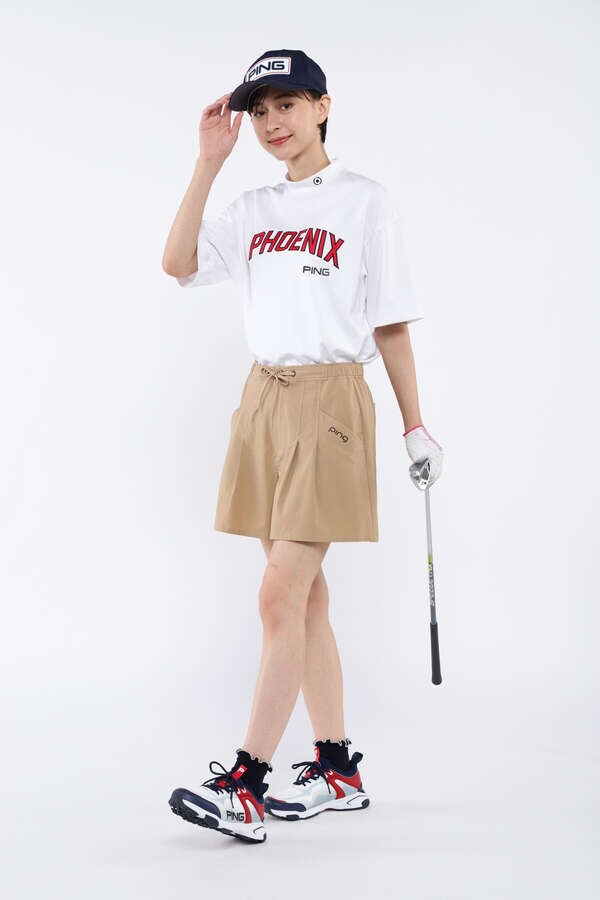 【PING APPAREL】杢ストレッチポンチスペースマスターUV半袖ハイネックカットソー ＜NATIVE＞ (LADIES)