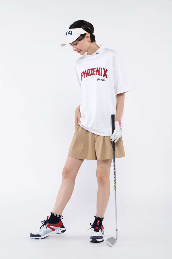 【PING APPAREL】杢ストレッチポンチスペースマスターUV半袖ハイネックカットソー ＜NATIVE＞ (LADIES)