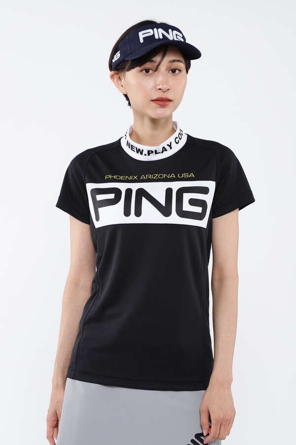 【PING APPAREL】BIG PINGロゴ クールコア半袖ハイネックカットソー ＜PERFORMANCE＞ (LADIES)