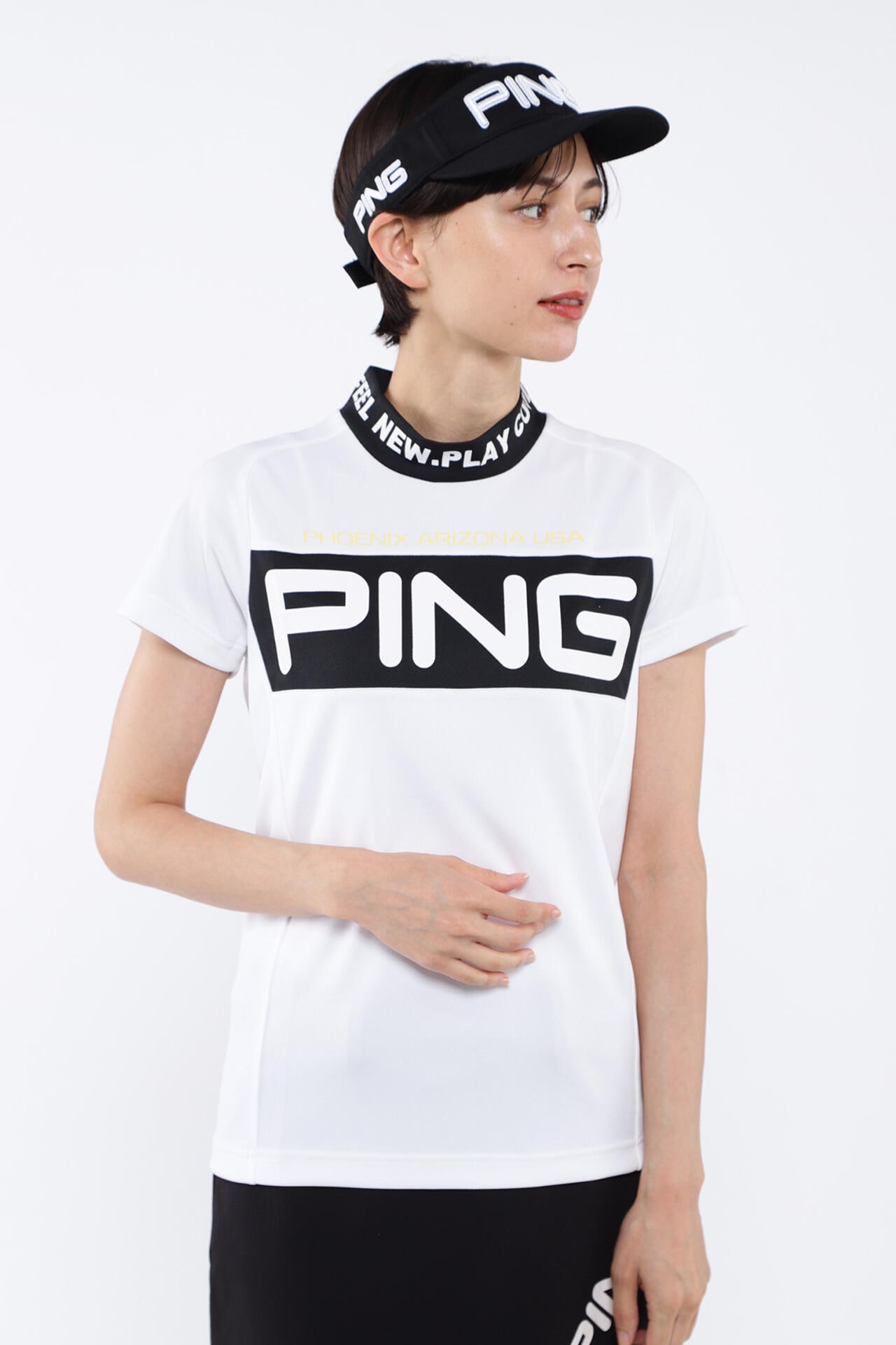 ピン】【PING APPAREL】BIG PINGロゴ クールコア半袖ハイネック