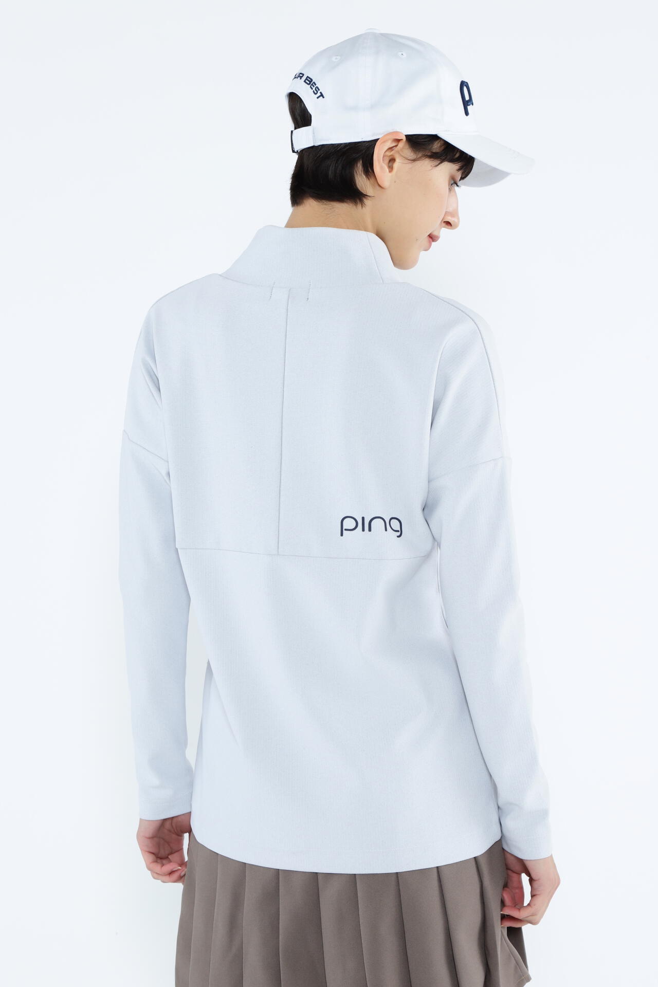 ピン】【PING APPAREL】裏起毛ハイテンションピケ長袖ハイネック