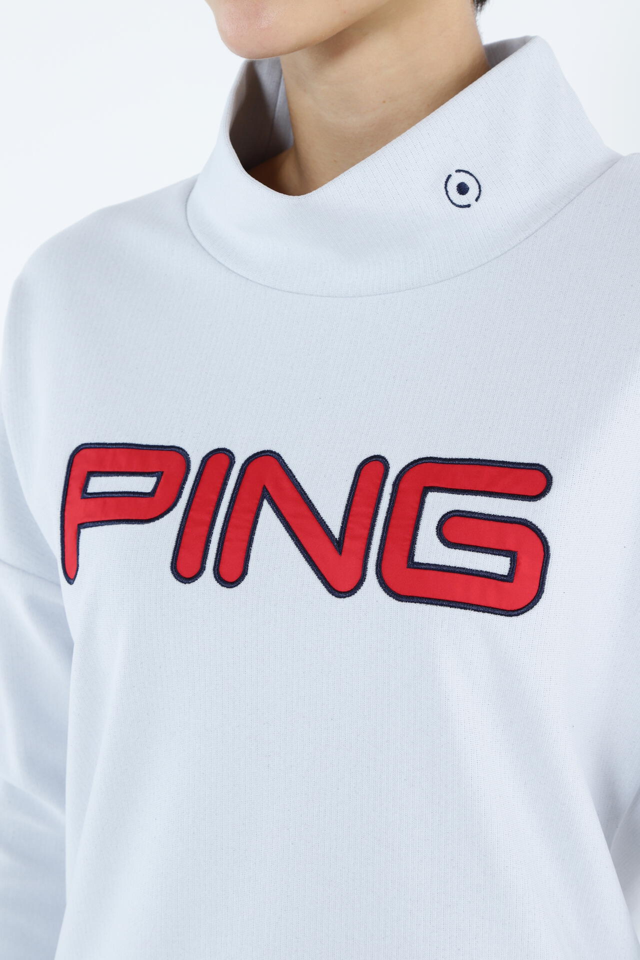 ピン】【PING APPAREL】裏起毛ハイテンションピケ長袖ハイネック