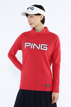 【PING APPAREL】裏起毛ハイテンションピケ長袖ハイネックカットソー ＜NATIVE＞ (LADIES)
