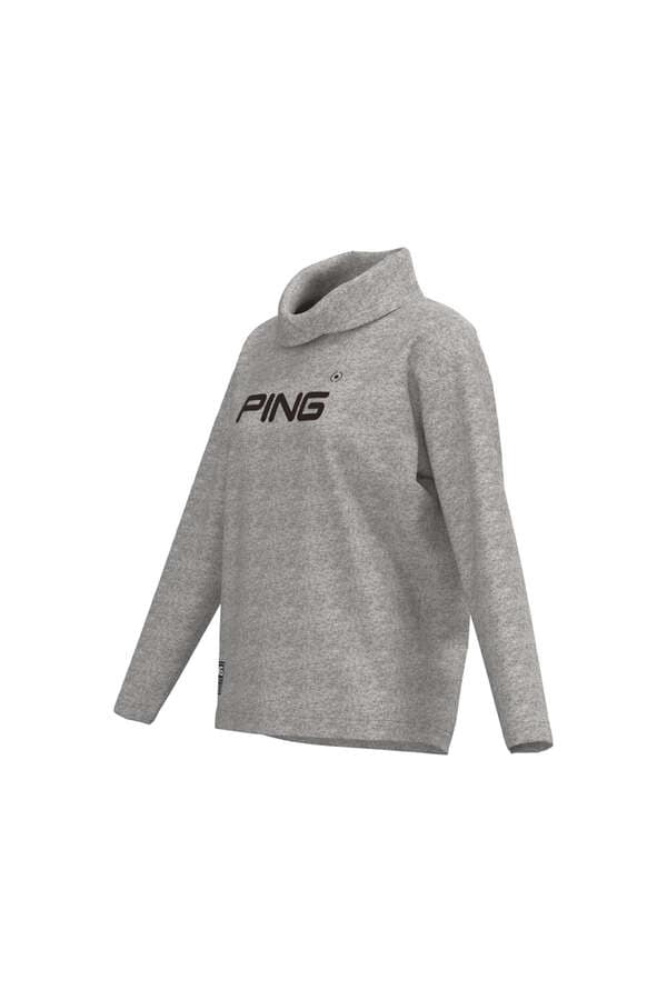 【PING APPAREL】ベアスムースUVハイストレッチ長袖裏フリース変形ハイネックカットソー ＜GOLD＞ (LADIES)