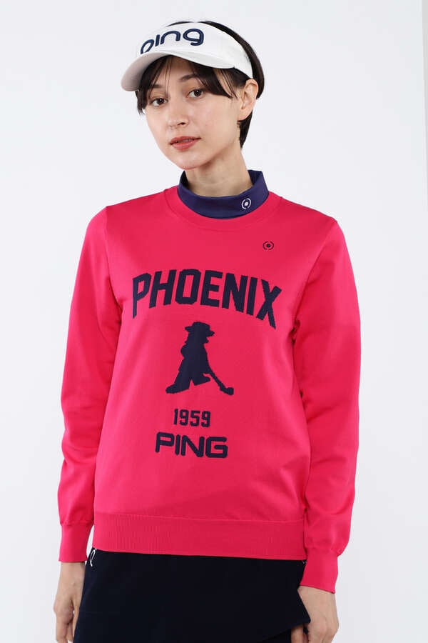 【PING APPAREL】PHOENIX Mr.PINGジャガード軽量クルーネックニットプルオーバー ＜NATIVE＞ (LADIES)