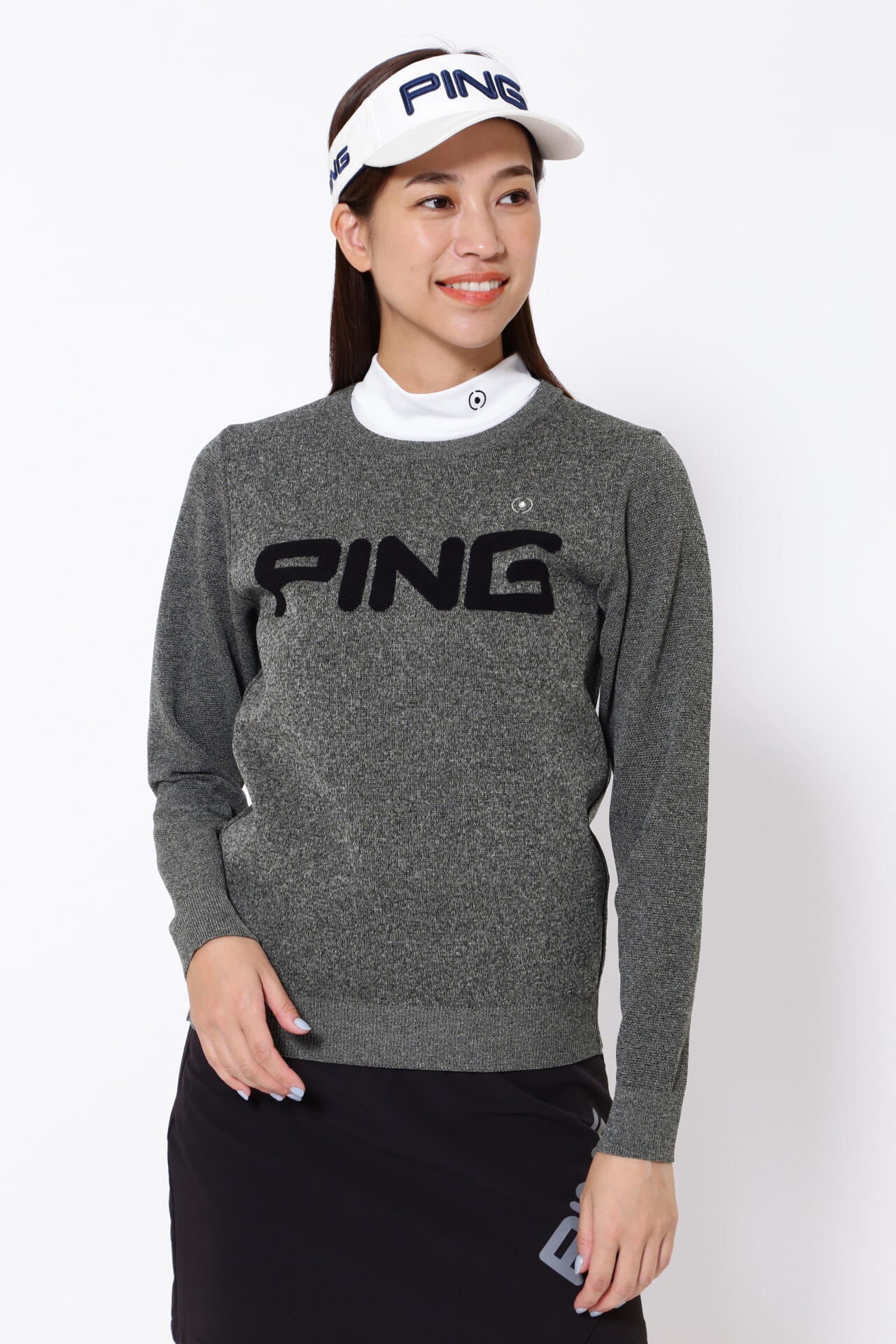 ピン】【PING APPAREL】PINGロゴパイルジャガードクルーネックニット