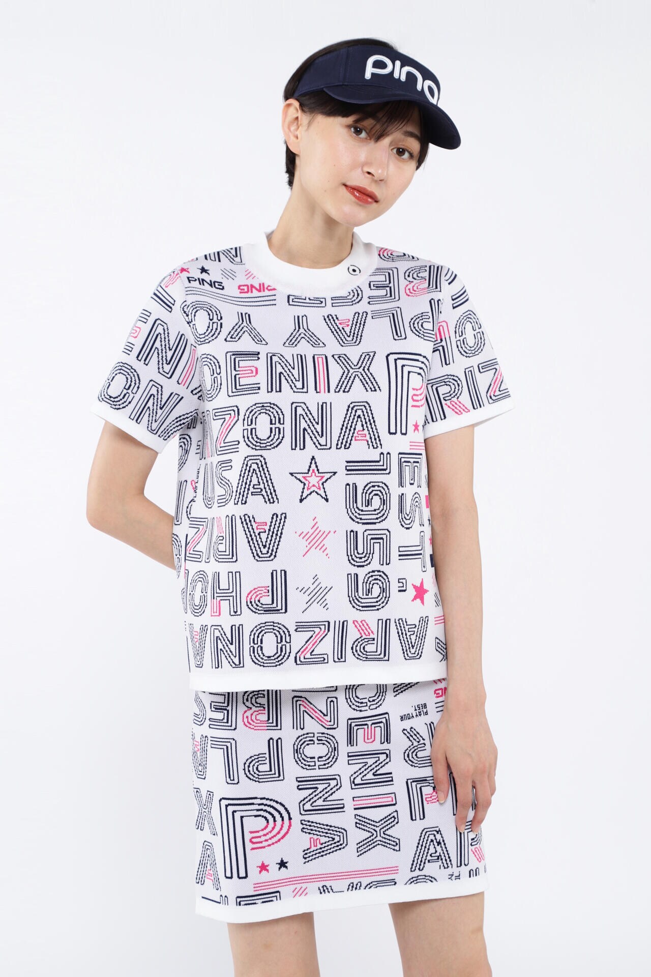 ピン】【PING APPAREL】セットアップニットジャカード ＜NATIVE＞ (LADIES)