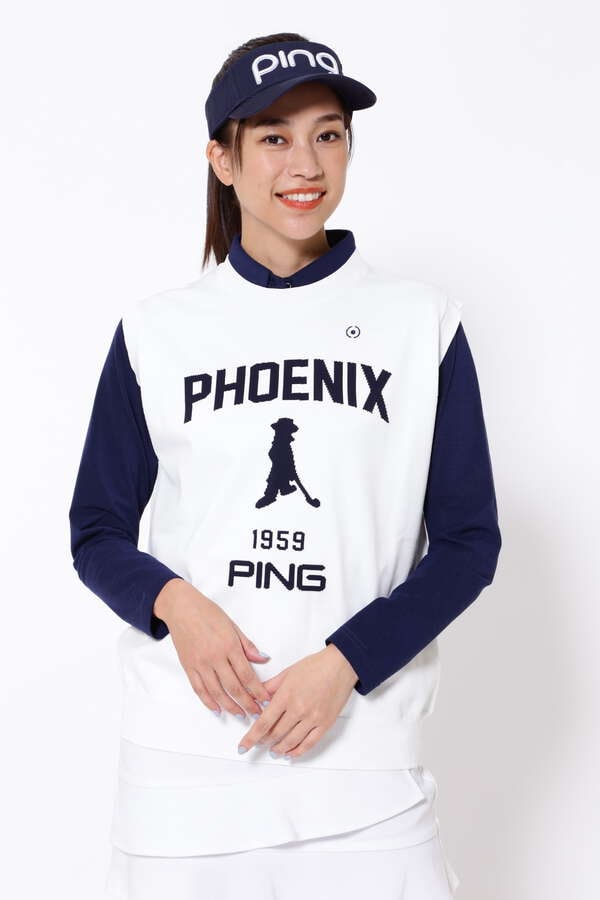 【PING APPAREL】PHOENIX Mr.PINGジャガード軽量クルーネックニットベスト＜NATIVE＞ (LADIES)