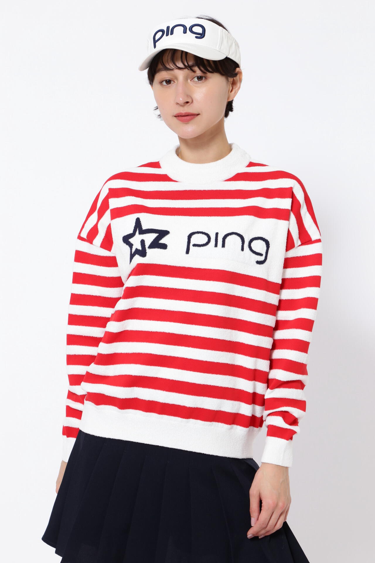 【PING APPAREL】ボーダークルーネックニットプルオーバー ＜NATIVE＞ (LADIES)