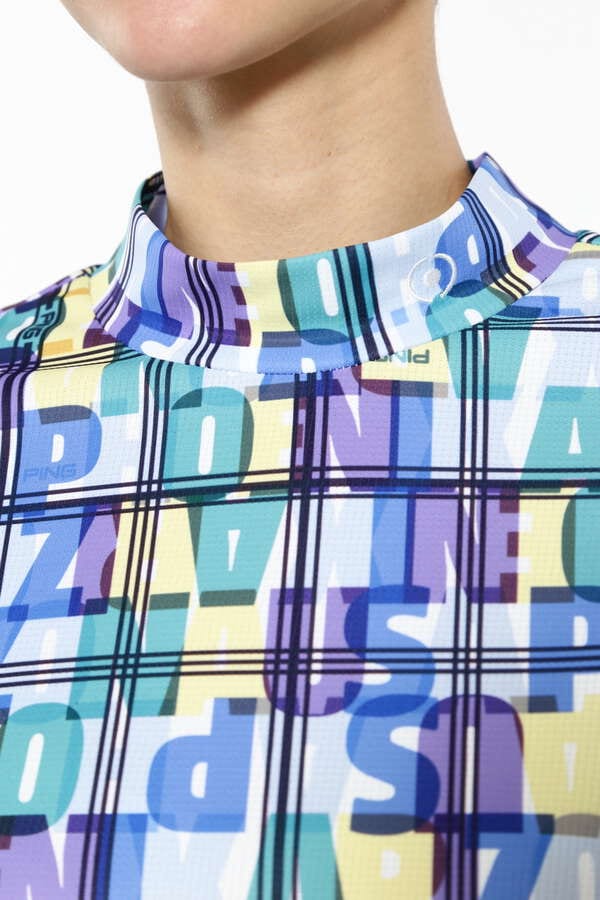 【PING APPAREL】10色総柄サラマックス半袖ハイネックシャツ ＜NATIVE＞ (LADIES)