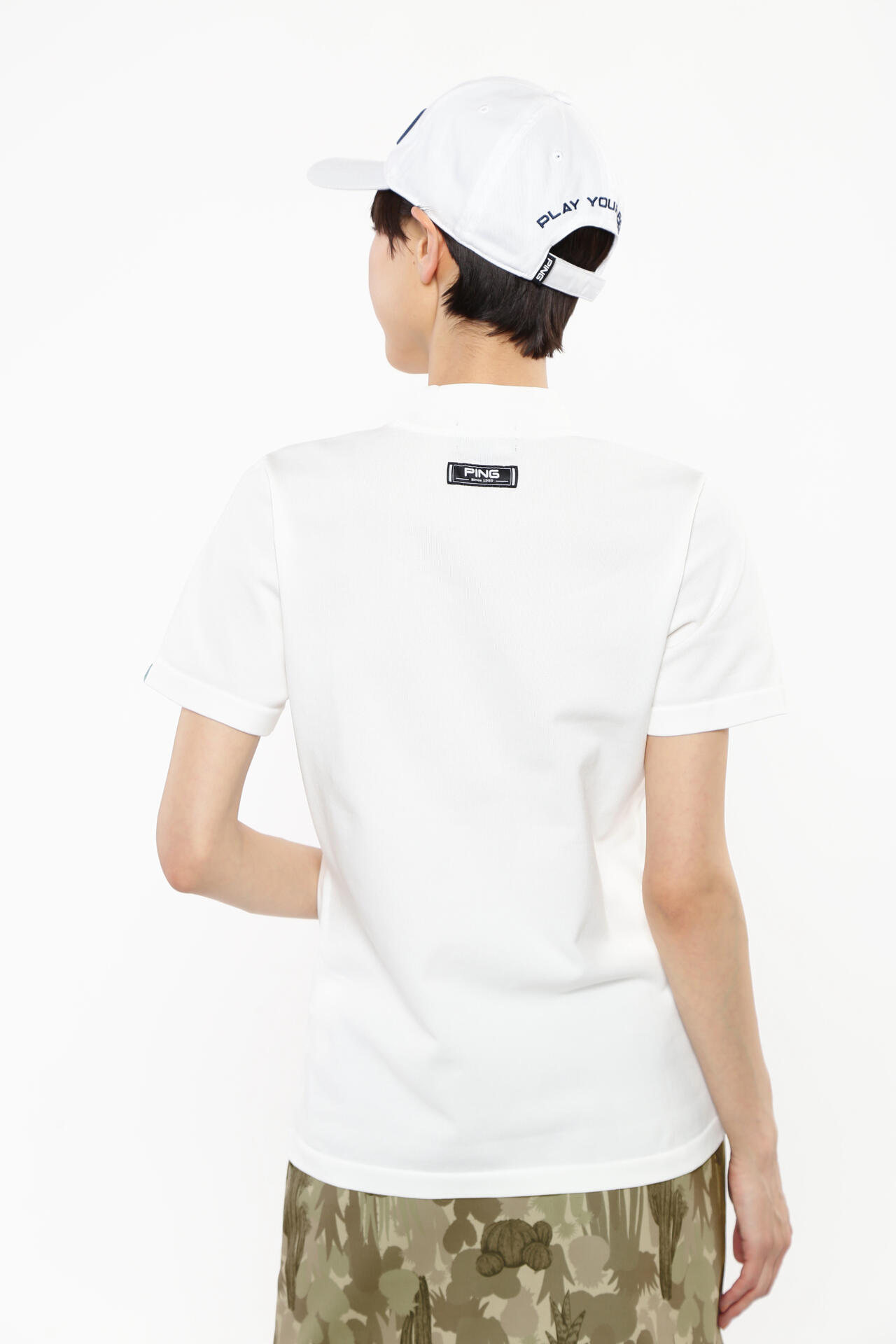 ピン】【PING APPAREL】Mr.PINGジャカード 半袖ハイネックニットプル