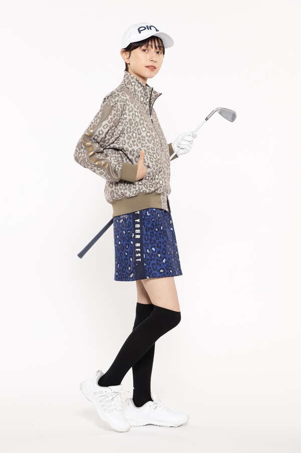 【PING APPAREL】LEOPARDプリント全方向ストレッチスムースプルジップブルゾン ＜PERFORMANCE＞ (LADIES)