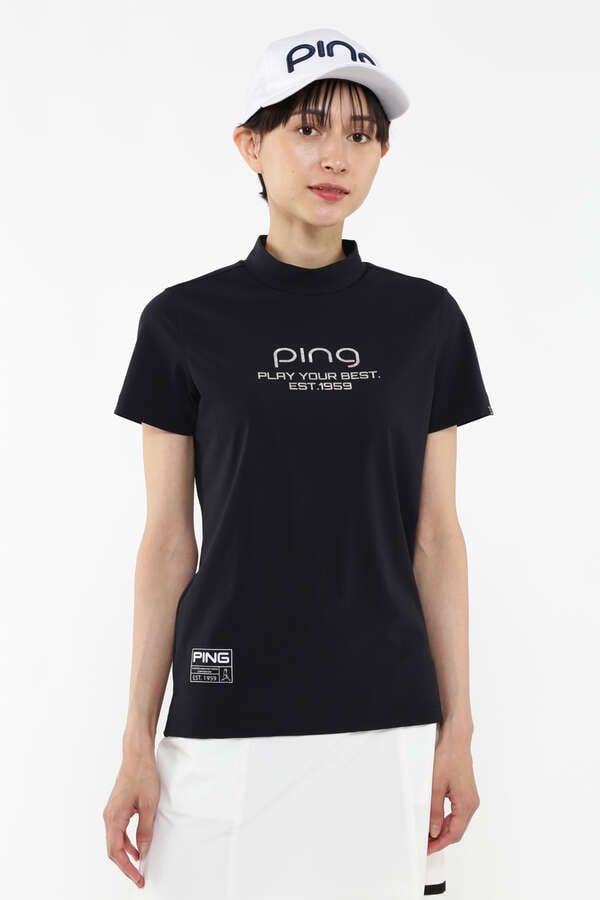 【PING APPAREL】ハイテンションジャージ半袖ハイネックカットソー ＜GOLD＞ (LADIES)