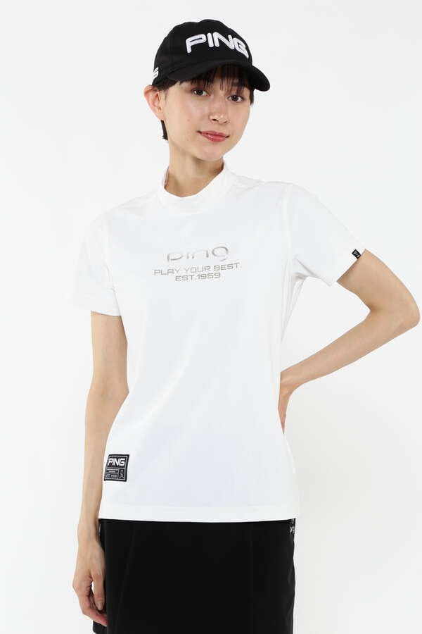 【PING APPAREL】ハイテンションジャージ半袖ハイネックカットソー ＜GOLD＞ (LADIES)