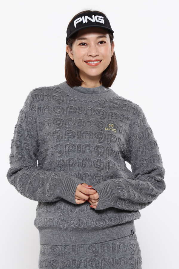 【PING APPAREL】ロゴジャカードクルーネックニットプルオーバー ＜PERFORMANCE＞ (LADIES)