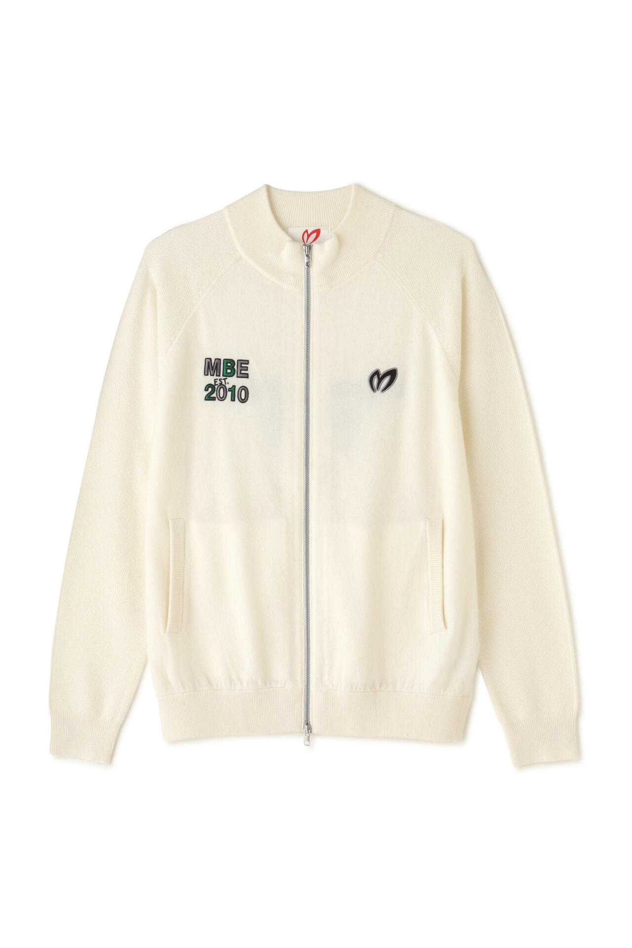 マスターバニー カシミア100% バックロゴ ダブルジップ ニット