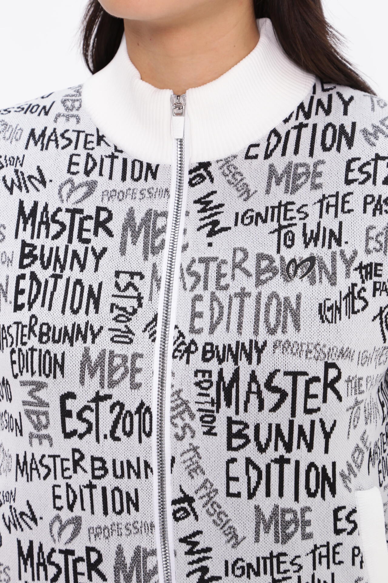 マスターバニーエディション】手書き風 Wジャガード フルジップニット  