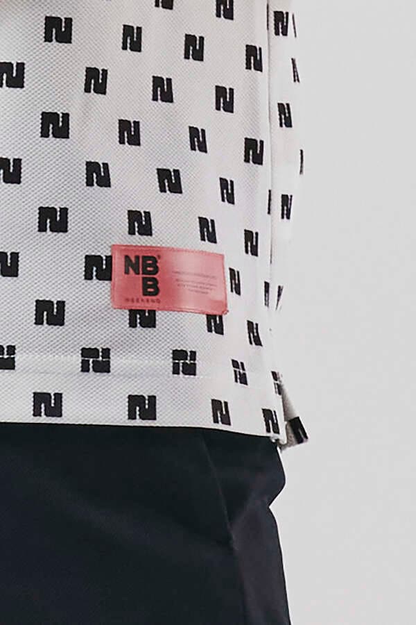 【NBB WEEKEND】プライムフレックスカノコスリーブレスポロシャツ ＜Nロゴ総柄プリント＞ (LADIES)