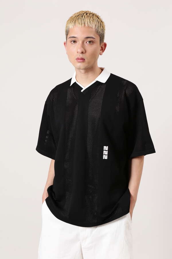 【NBB WEEKEND】メッシュストライプ ニットポロ (UNISEX)