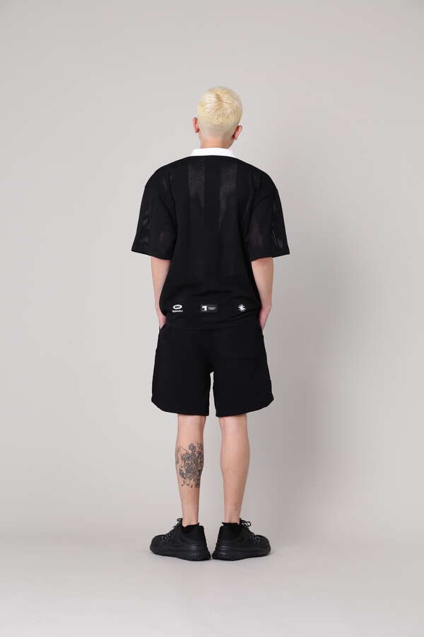 【NBB WEEKEND】メッシュストライプ ニットポロ (UNISEX)