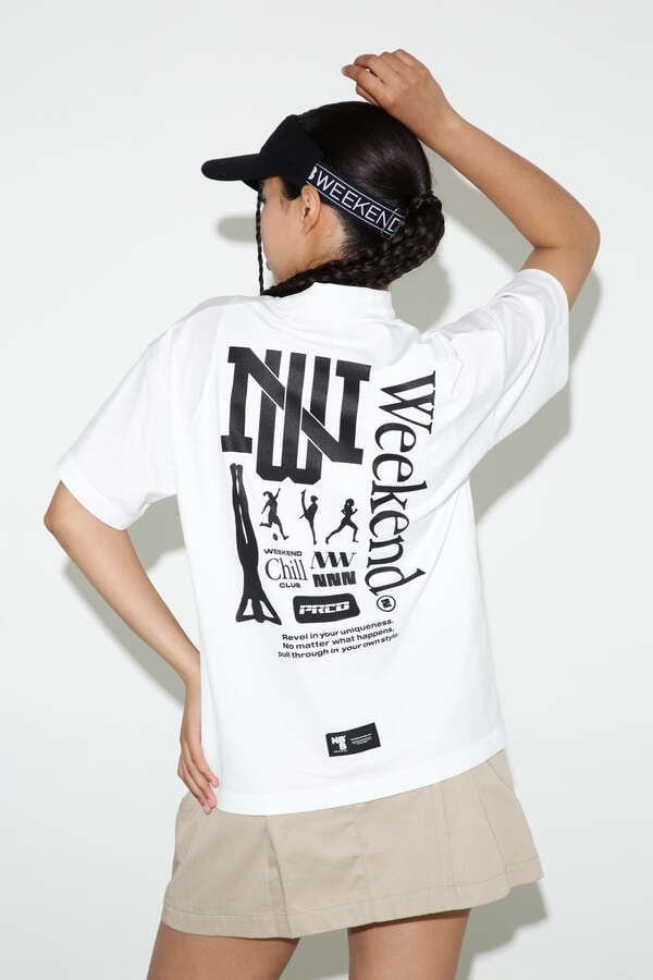 【NBB WEEKEND】ハンカチプリントモックネックシャツ (UNISEX)