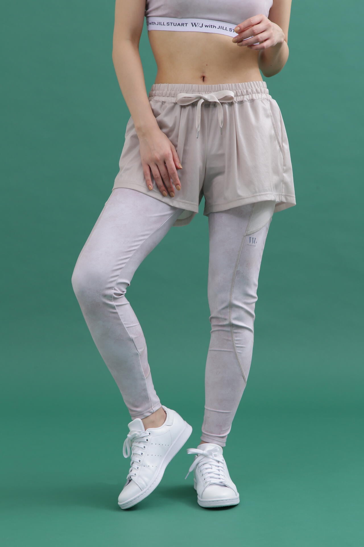 Jill Stuart Women's Bottom Shorts + Yoga Pants Set, NV, Large