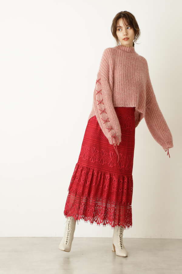 先行予約 12月上旬 中旬入荷予定 マロンレーススカート Jillstuart Jillstuart ジル スチュアート Official Homepage