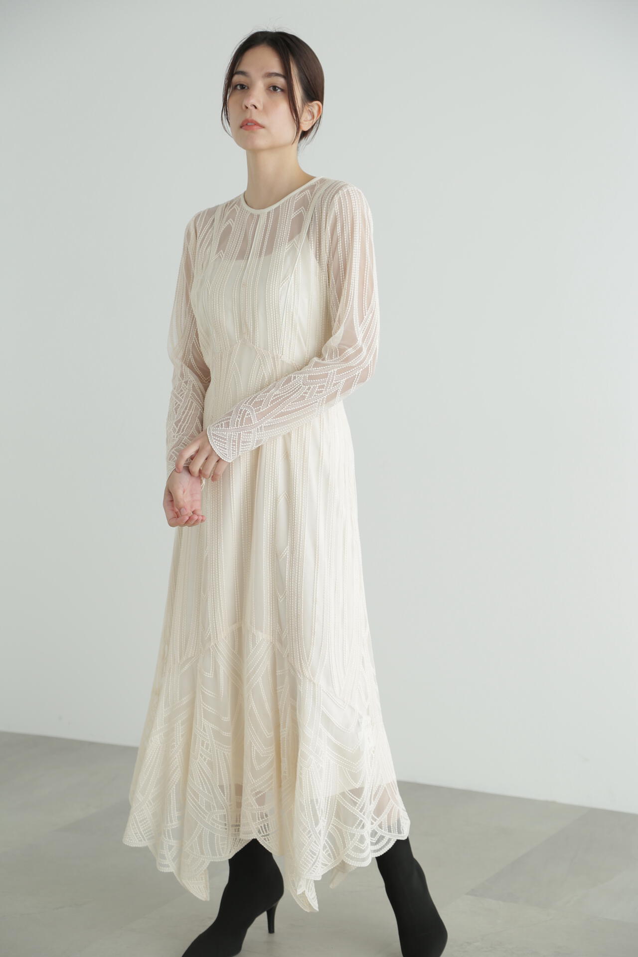 JILLSTUART WHITE ドレス ワンピース レース チュール