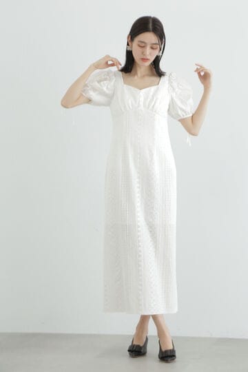 夏・お店屋さん JILL STUART white 裾ビジューつきAラインワンピース