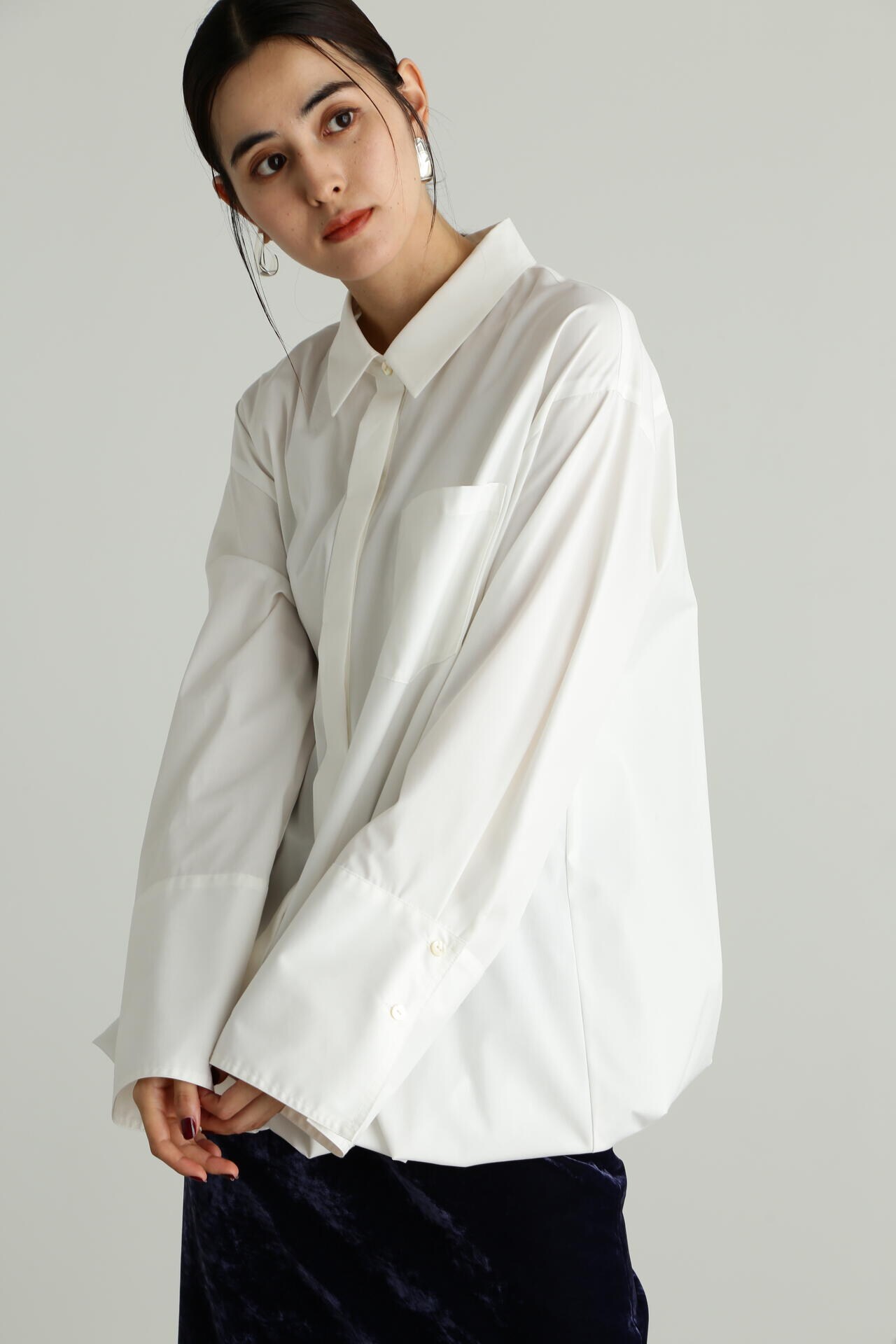 【MACHATT】2023AW完売　タイプライターバルーンシャツ（ホワイト）