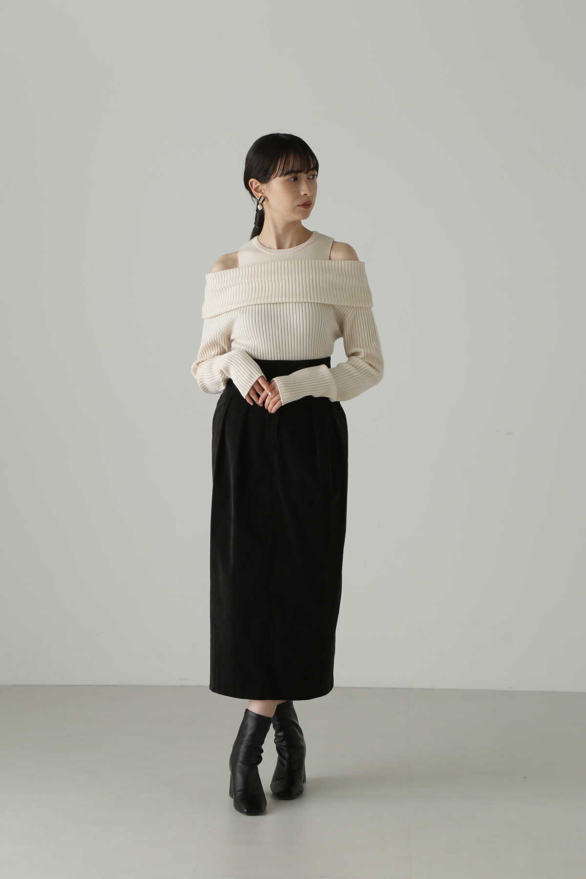 別珍ストレッチロングスカート