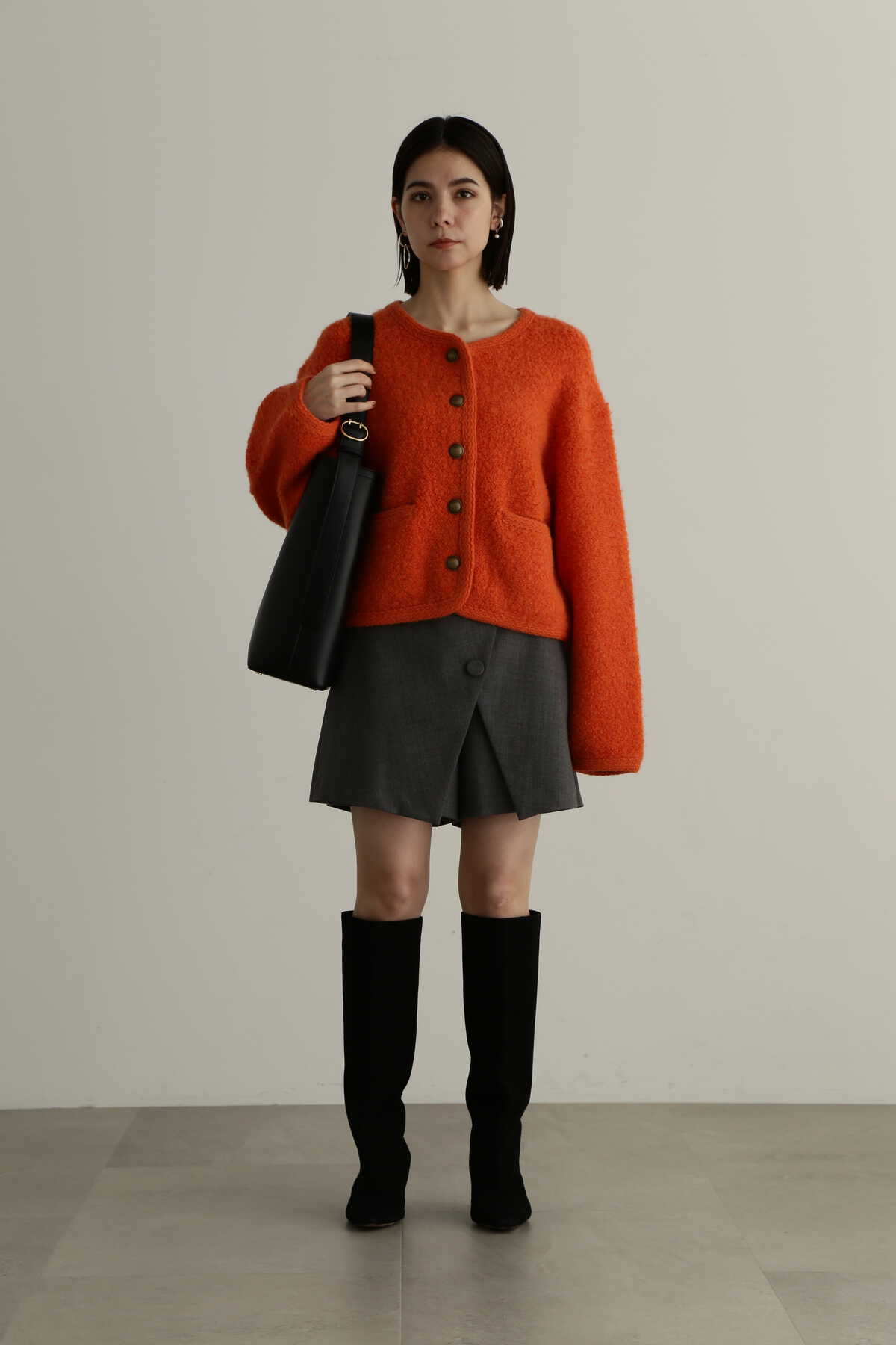 【先行予約 10月上旬-中旬入荷予定】コンパクトソフトブークレニットジャケット