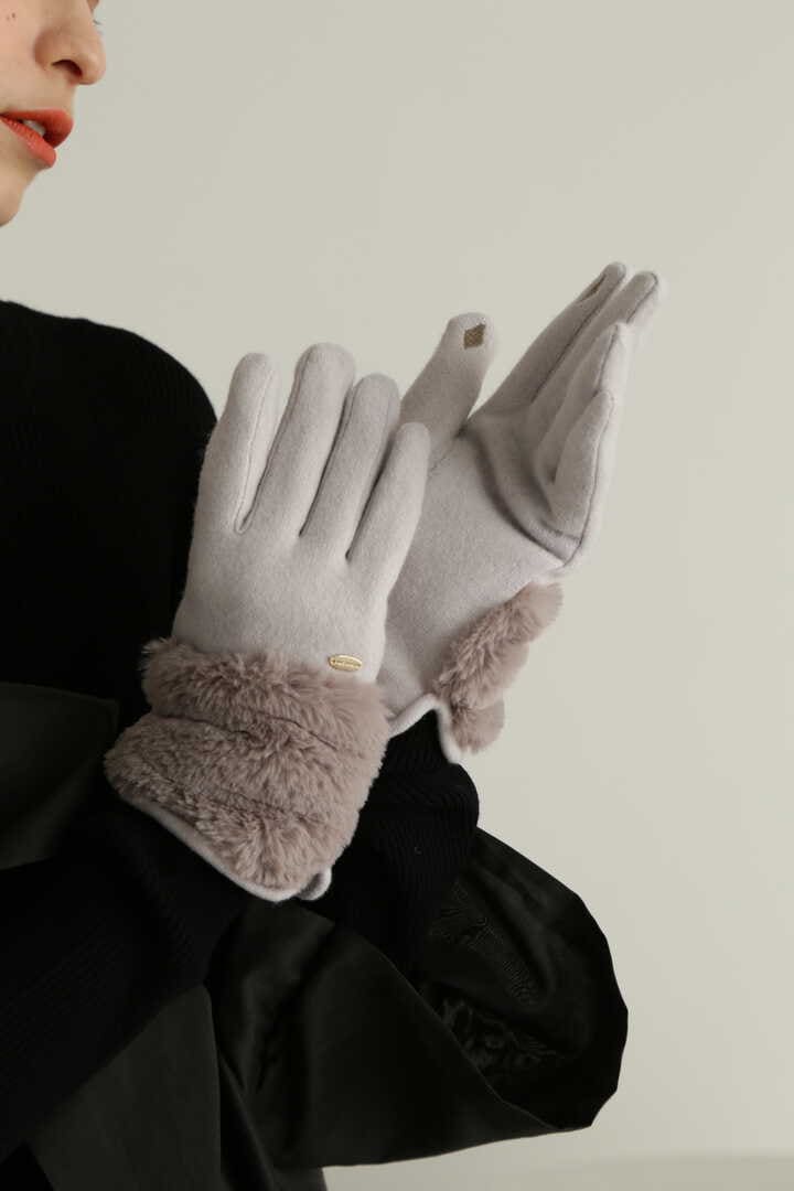 手袋JILLSTUART ファー付きレザー手袋【黒】新品タグ付き
