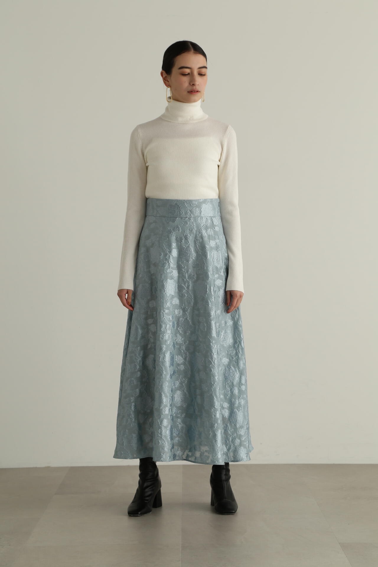 AD2016 コムデギャルソン 薔薇花柄刺繍 立体変形スカート-