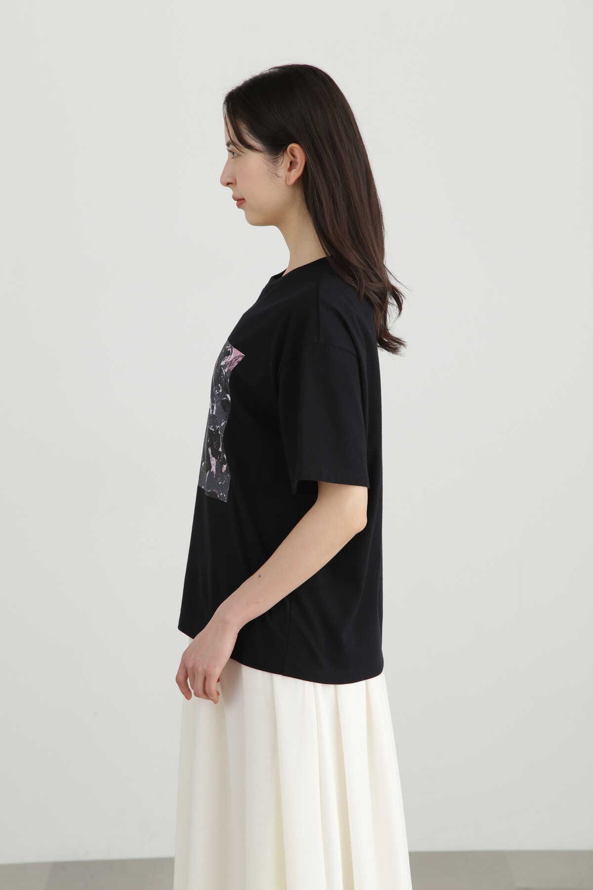 ＜erika nakaコラボ＞アートプリントTシャツ WEB・WHAT CAFE限定カラー:ブラック