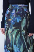 ブルーフラワープリントスカート