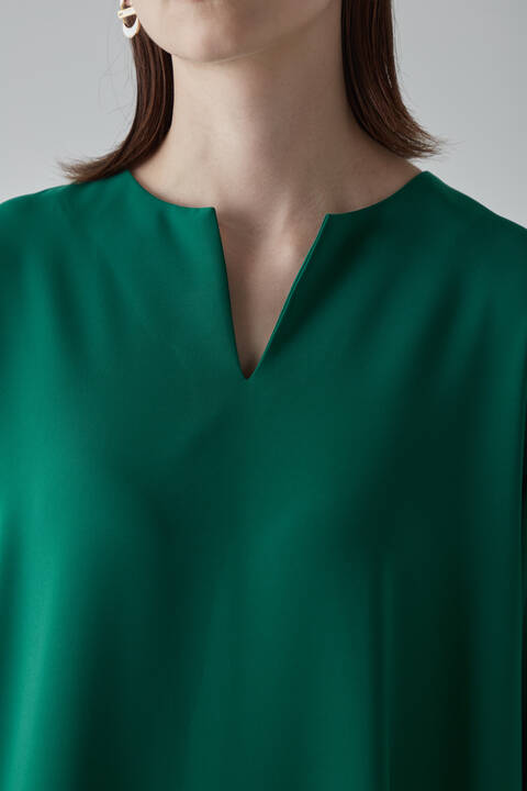 【WEB限定 ブラック展開】ドライタッチジョーゼットワンピース
