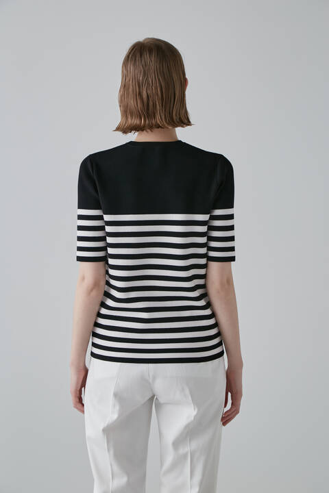 ベーシックニットボーダーＴシャツ